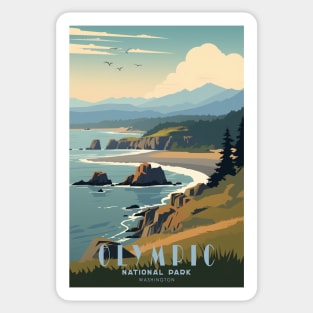 Olympic National Park Travel Poster Sticker